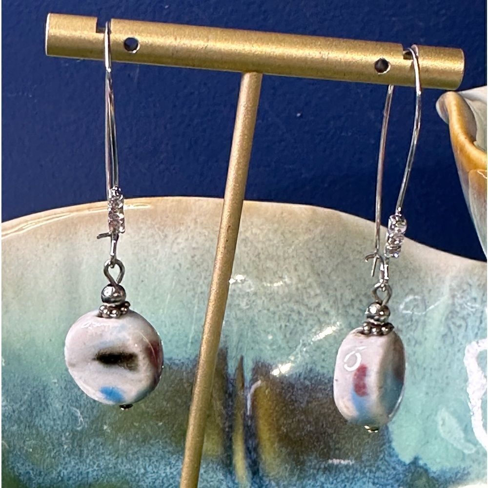 Handcrafted Dangle Art Glass Earrings
